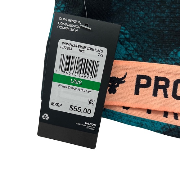 Under Armour Project Rock Crossback Sports Bra Large - Picture 8 of 13